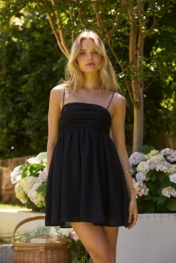 Vacation Dresses|Date Night Dresses>Hello Molly Midnight Charm Mini Dress Black