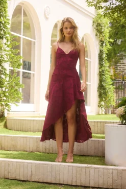 Wedding Guest Dresses|Vacation Dresses>Hello Molly Midnight Drinks Midi Dress Maroon