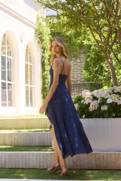 Wedding Guest Dresses|Vacation Dresses>Hello Molly Midnight Drinks Midi Dress Navy