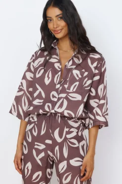 Shirts|Cropped>Hello Molly Midnight Enchantment Top Brown