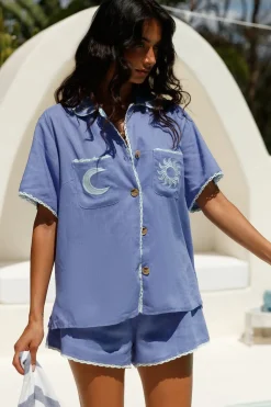 Two-Piece Shorts Set>Hello Molly Midnight in Rome Set Blue
