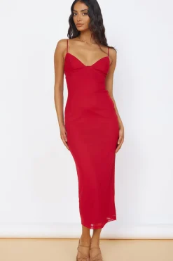 Flowy Dresses|Midi Dresses>Hello Molly Midnight Magic Midi Dress Red