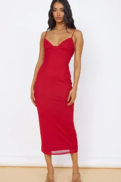 Flowy Dresses|Midi Dresses>Hello Molly Midnight Magic Midi Dress Red