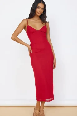 Flowy Dresses|Midi Dresses>Hello Molly Midnight Magic Midi Dress Red