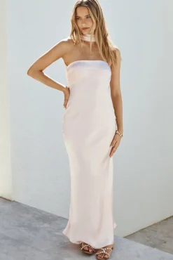 Wedding Guest Dresses|Formal Dresses>Hello Molly Midnight Moment Strapless Maxi Dress Pink