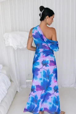 Wedding Guest Dresses|Formal Dresses>Hello Molly Midnight Palette Off Shoulder Maxi Dress Blue