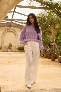 Jumpers|Long Sleeve>Fortunate One Mikale Knit Jumper Purple