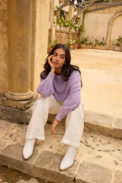 Jumpers|Long Sleeve>Fortunate One Mikale Knit Jumper Purple
