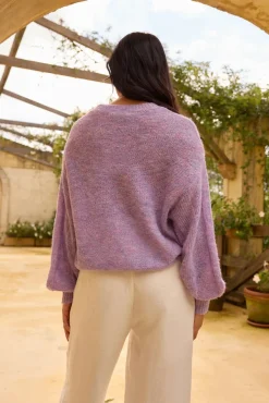 Jumpers|Long Sleeve>Fortunate One Mikale Knit Jumper Purple