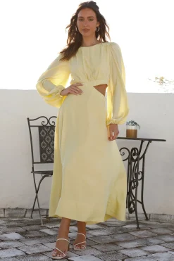 Casual Dresses|Long Sleeve Dresses>Hello Molly Miles Apart Maxi Dress Yellow