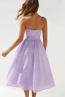 Formal Dresses|Vacation Dresses>Hello Molly Mimi Moments Strapless Maxi Dress Lilac