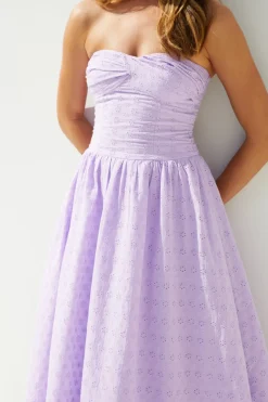 Formal Dresses|Vacation Dresses>Hello Molly Mimi Moments Strapless Maxi Dress Lilac