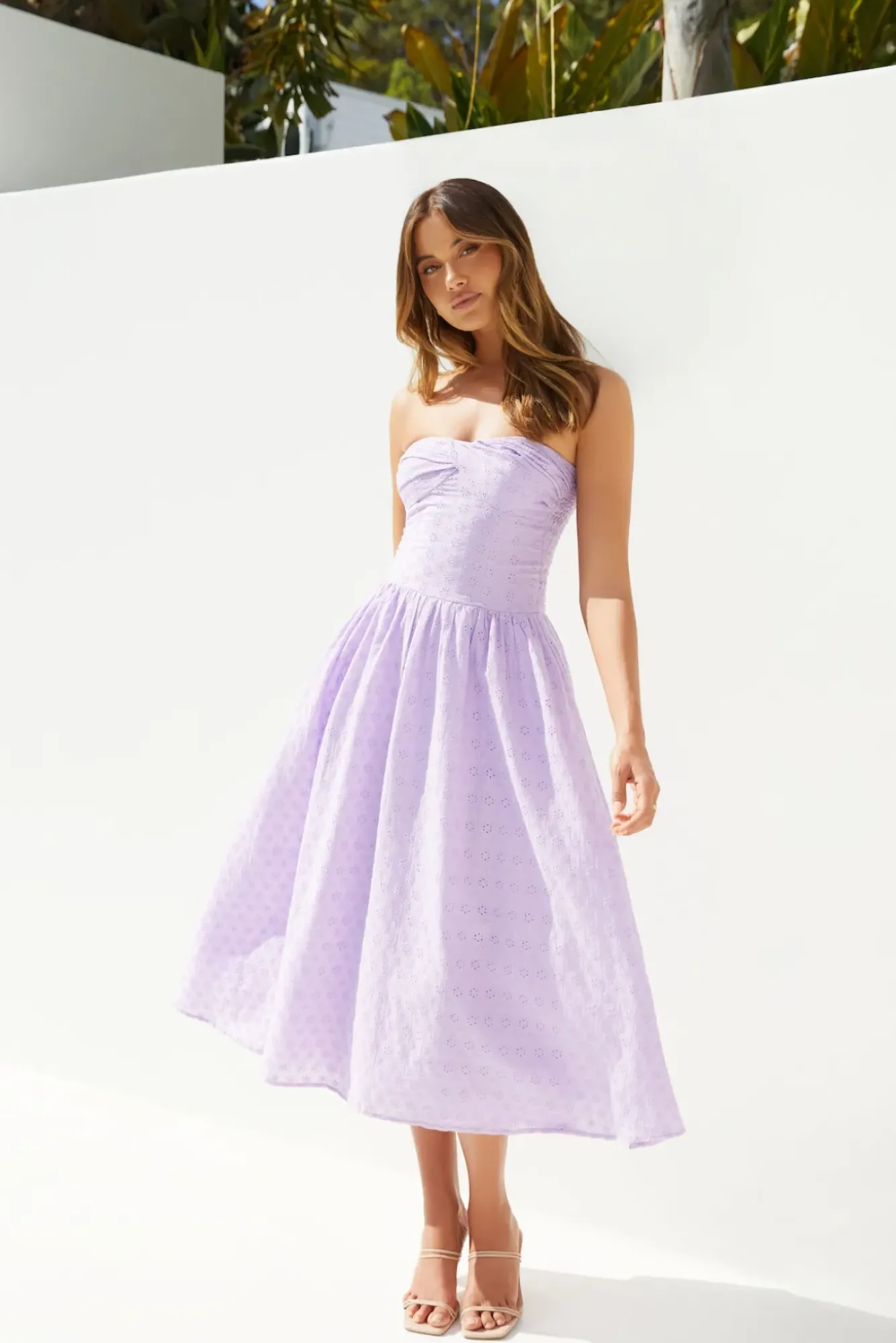 Formal Dresses|Vacation Dresses>Hello Molly Mimi Moments Strapless Maxi Dress Lilac