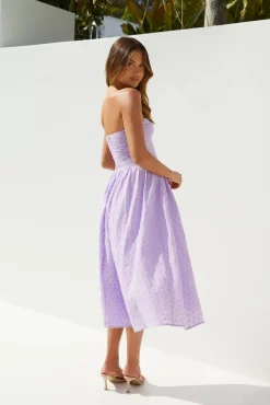Formal Dresses|Vacation Dresses>Hello Molly Mimi Moments Strapless Maxi Dress Lilac
