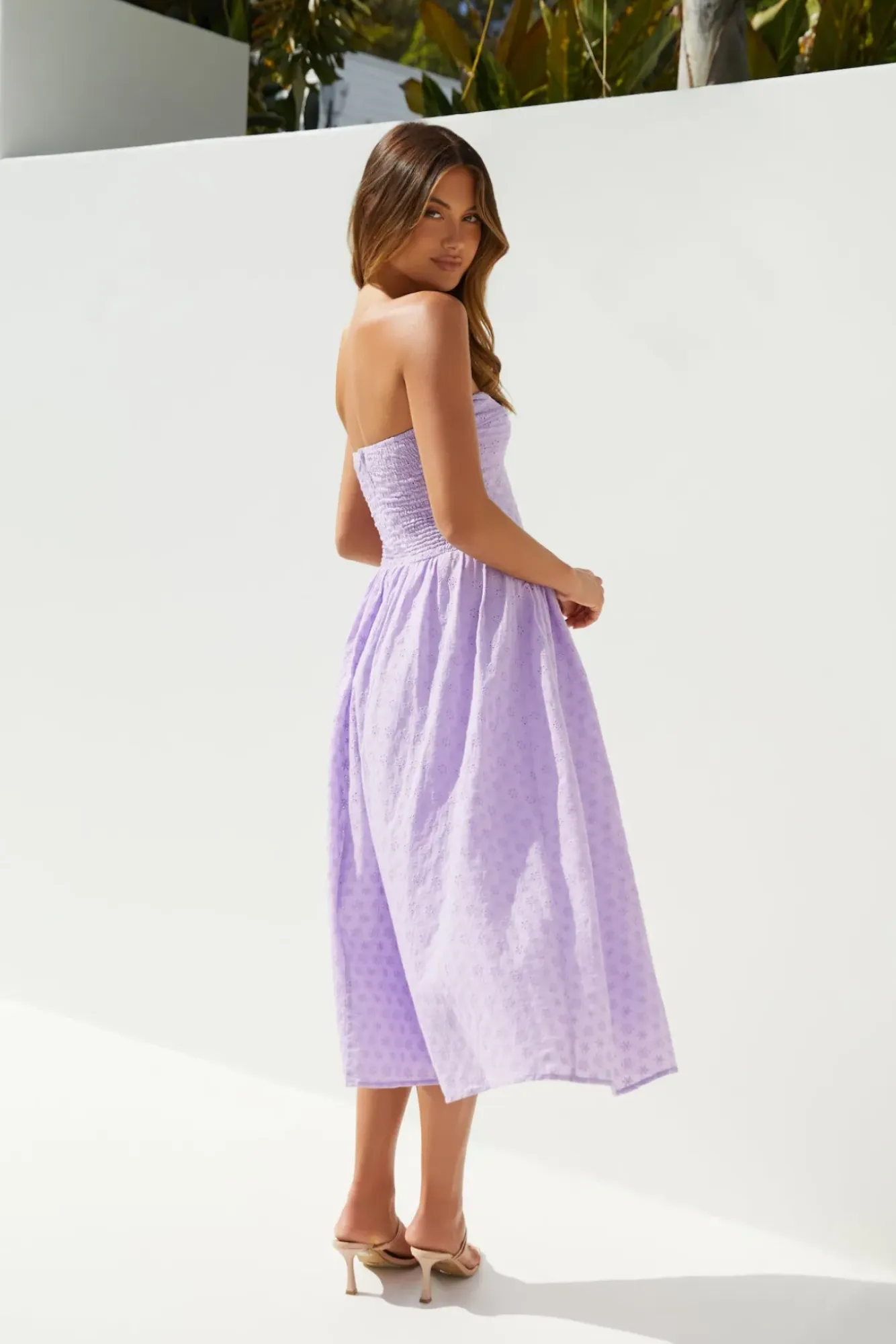 Formal Dresses|Vacation Dresses>Hello Molly Mimi Moments Strapless Maxi Dress Lilac