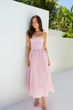 Maxi Dresses>Hello Molly Mimi Moments Strapless Maxi Dress Pink