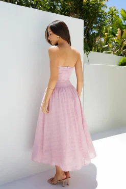 Maxi Dresses>Hello Molly Mimi Moments Strapless Maxi Dress Pink