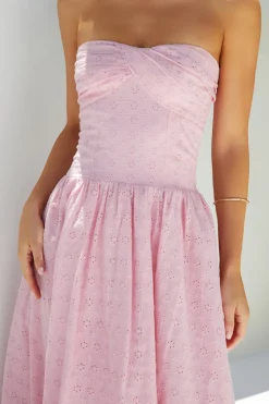 Maxi Dresses>Hello Molly Mimi Moments Strapless Maxi Dress Pink