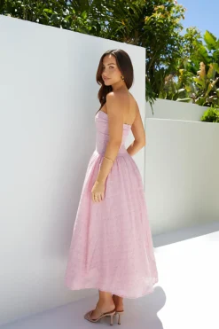 Maxi Dresses>Hello Molly Mimi Moments Strapless Maxi Dress Pink