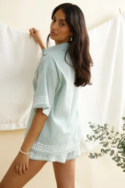 Two-Piece Shorts Set>Hello Molly Mint Mojito Set Sage