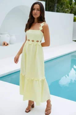 Vacation Dresses|Brunch Dresses>Hello Molly Mireille May Maxi Dress Yellow