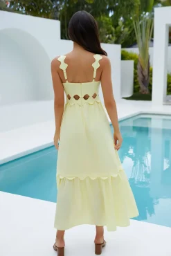 Vacation Dresses|Brunch Dresses>Hello Molly Mireille May Maxi Dress Yellow