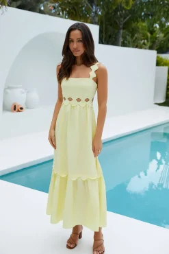Vacation Dresses|Brunch Dresses>Hello Molly Mireille May Maxi Dress Yellow