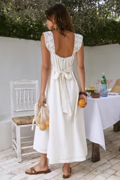 Wedding Guest Dresses|Vacation Dresses>SOFIE THE LABEL Miss Daisy Maxi Dress Ivory