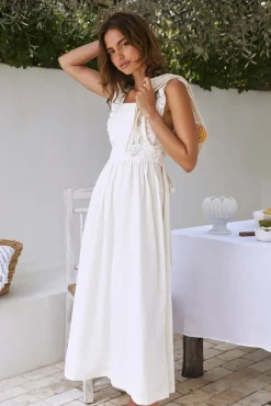 Wedding Guest Dresses|Vacation Dresses>SOFIE THE LABEL Miss Daisy Maxi Dress Ivory