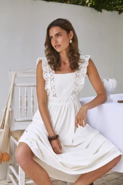 Wedding Guest Dresses|Vacation Dresses>SOFIE THE LABEL Miss Daisy Maxi Dress Ivory