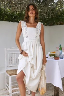 Wedding Guest Dresses|Vacation Dresses>SOFIE THE LABEL Miss Daisy Maxi Dress Ivory