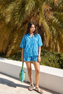 Two-Piece Shorts Set>Hello Molly Mi Vida Set Blue