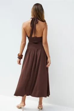 Wedding Guest Dresses|Date Night Dresses>Hello Molly Mocha Moments Maxi Dress Brown