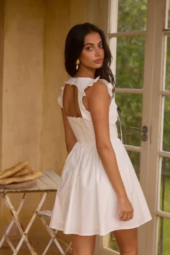 Vacation Dresses|Brunch Dresses>Hello Molly Moonflower Melodies Mini Dress White