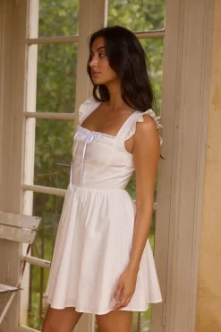 Vacation Dresses|Brunch Dresses>Hello Molly Moonflower Melodies Mini Dress White