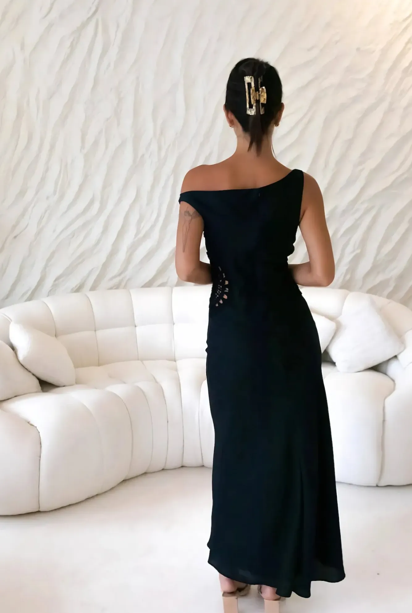 Wedding Guest Dresses|Vacation Dresses>Hello Molly Moonlight Dancer Off Shoulder Maxi Dress Black