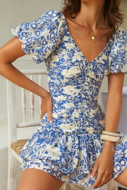 Wedding Guest Dresses|Cocktail Dresses>Hello Molly Moonlight Melody Mini Dress Blue