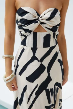 Vacation Dresses|Brunch Dresses>Hello Molly Moonlit Escape Strapless Midi Dress Multi