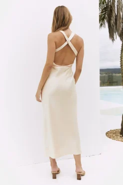 Wedding Guest Dresses|Cocktail Dresses>Hello Molly Moonlit Sway Midi Dress Yellow