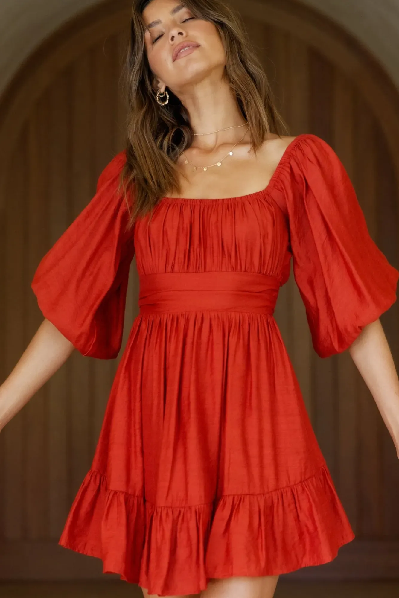Spring Break Dresses|Casual Dresses>Hello Molly Moonstone Dress Red