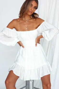 Spring Break Dresses|Bump Friendly>Hello Molly Moonstone Dress White