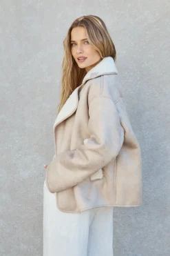 Jackets>Hello Molly Morning Coffee Jacket Tan