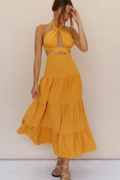 Spring Break Dresses|Summer Dresses>Hello Molly Morning Dew Maxi Dress Orange