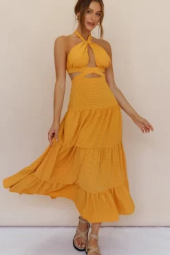 Spring Break Dresses|Summer Dresses>Hello Molly Morning Dew Maxi Dress Orange