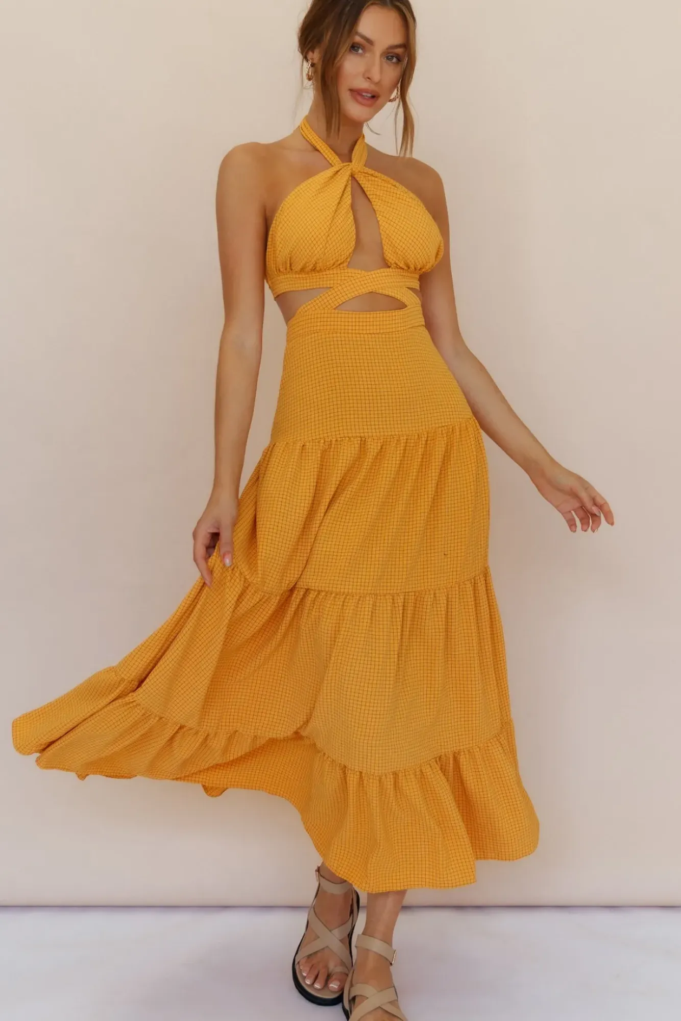 Spring Break Dresses|Summer Dresses>Hello Molly Morning Dew Maxi Dress Orange