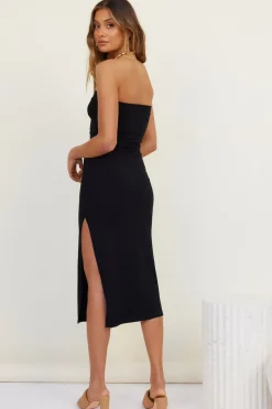 Knit Dresses|Strapless Dresses>Hello Molly Morning Sun Maxi Dress Black