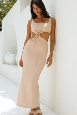 Vacation Dresses|Spring Break Dresses>Hello Molly Movie Theatre Maxi Dress Beige