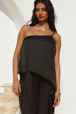 Cropped>Hello Molly Moving In Crop Top Black