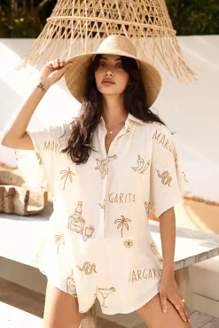 Rompers>Hello Molly Muy Caliente Romper Beige