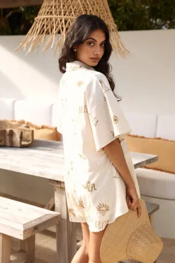 Rompers>Hello Molly Muy Caliente Romper Beige